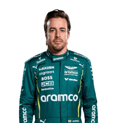 2025 Fernando Alonso Aston Martin F1 race suit replica authentic collectible with detailed design from AMR Formula 1 season