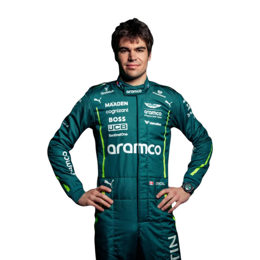 2025 Lance Stroll Aston Martin F1 race suit replica authentic fan edition with detailed team design