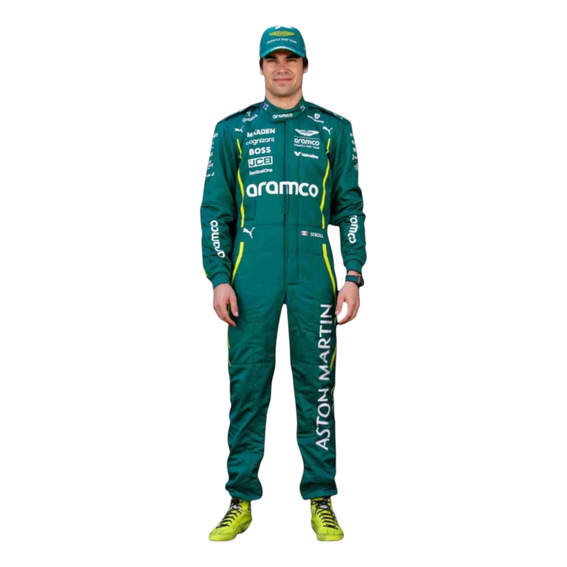 2025 Lance Stroll Aston Martin F1 race suit replica authentic fan edition with detailed team design
