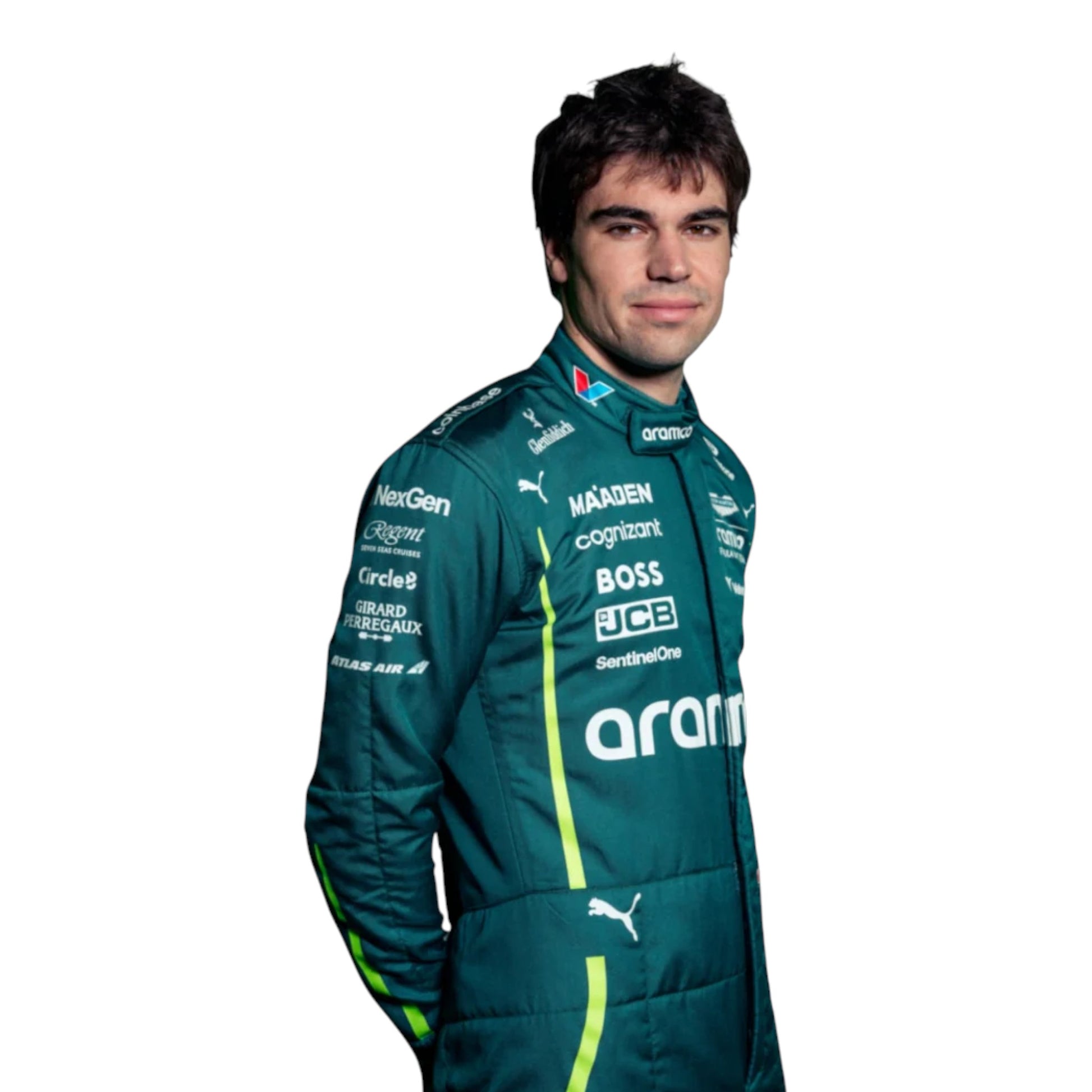 2025 Lance Stroll Aston Martin F1 race suit replica authentic fan edition with detailed team design