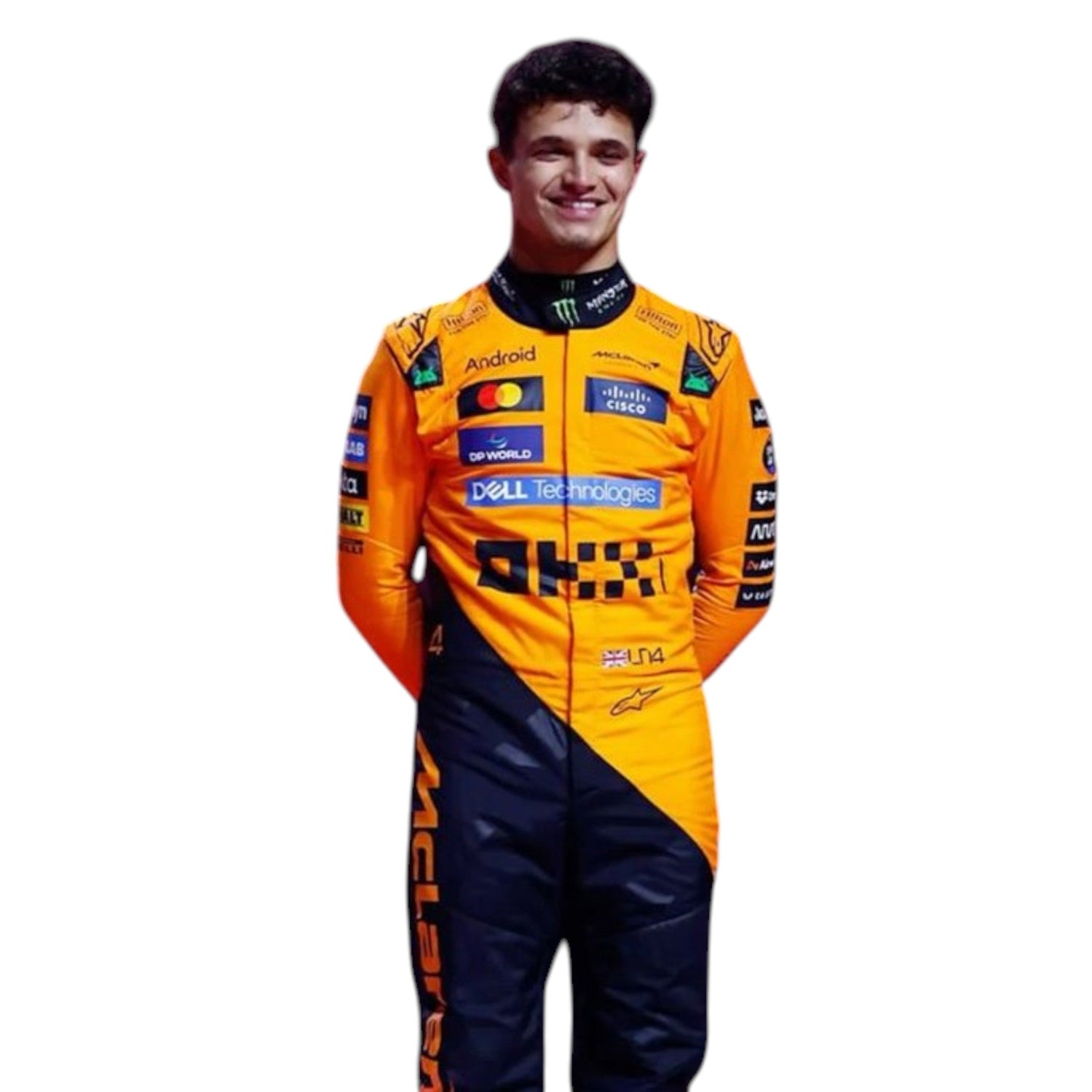 2025 Lando Norris McLaren F1 race suit replica authentic fan gear with detailed team design and logos