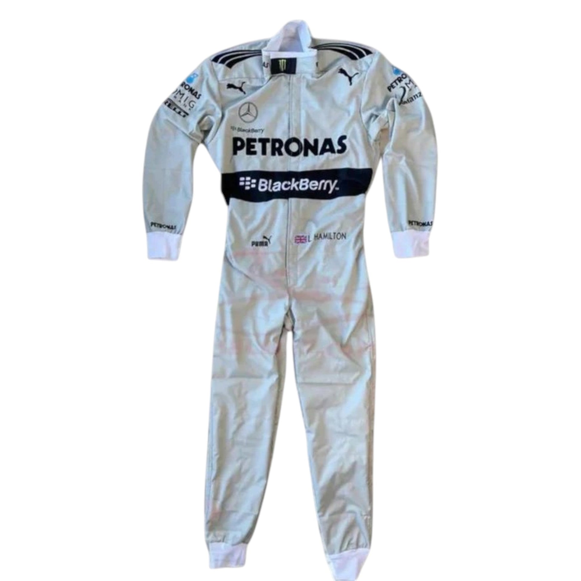 2013 Mercedes Formula 1 race suit replica worn by Lewis Hamilton authentic fan collectible