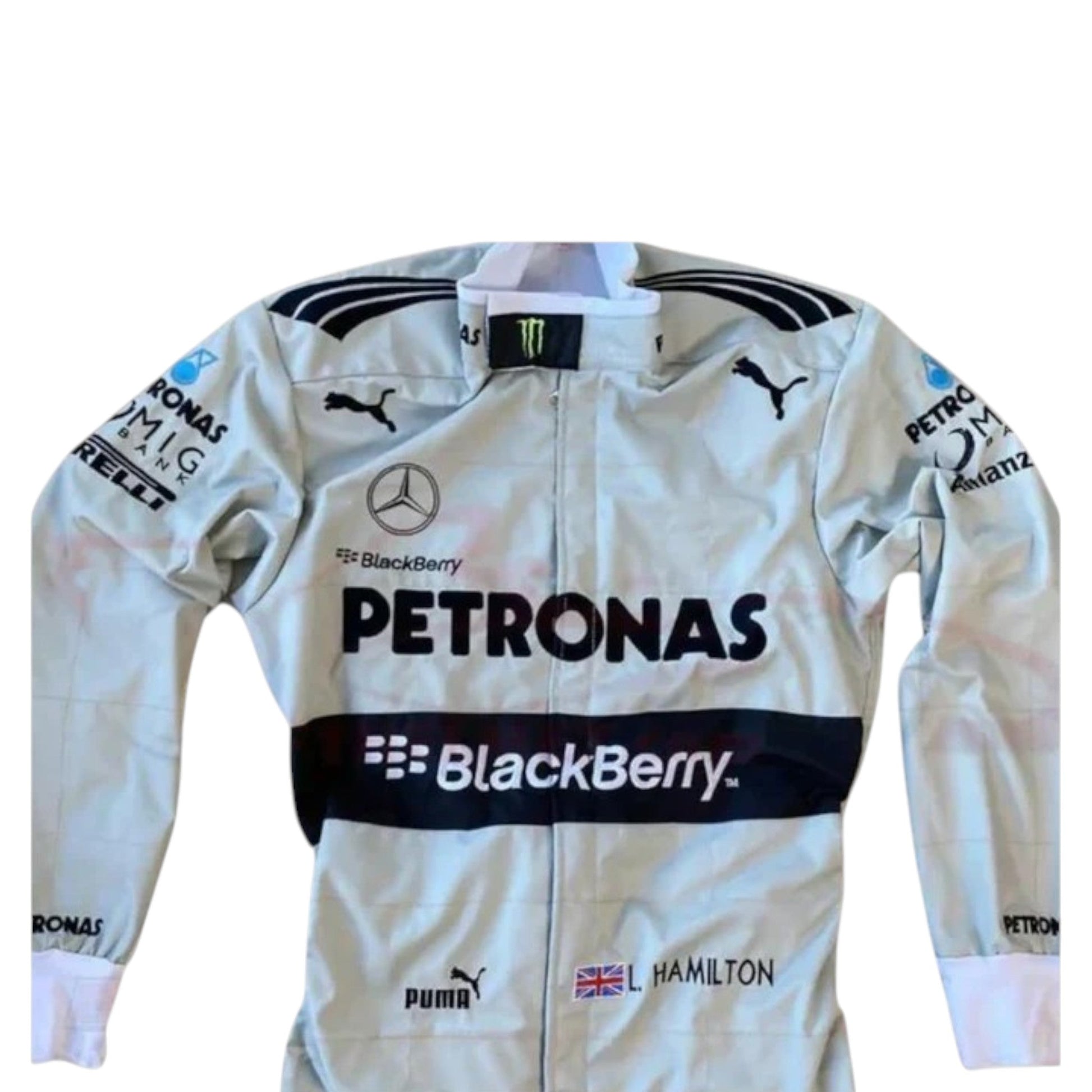 2013 Mercedes Formula 1 race suit replica worn by Lewis Hamilton authentic fan collectible