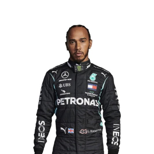 2021 Lewis Hamilton Mercedes AMG F1 race suit replica detailed Petronas team edition with authentic AMG race season design