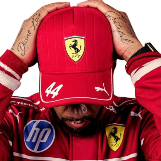 2025 Lewis Hamilton Ferrari F1 race suit replica authentic fan collectible with iconic red livery and detailed team branding
