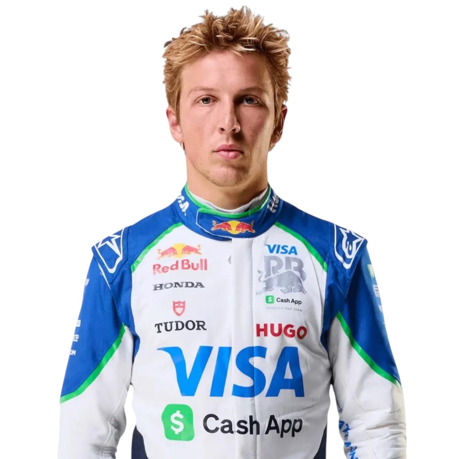 2025 Liam Lawson Racing Bulls F1 race suit replica authentic collectible with detailed design and RB Formula 1 graphics