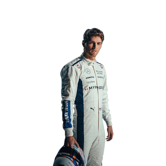 2024 Logan Sargeant Williams F1 race suit replica authentic design for fans and racing enthusiasts