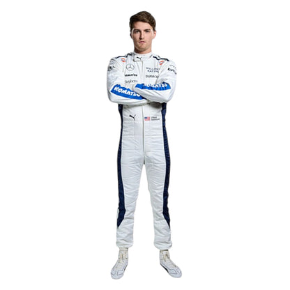 2024 Logan Sargeant Williams F1 race suit replica authentic design for fans and racing enthusiasts