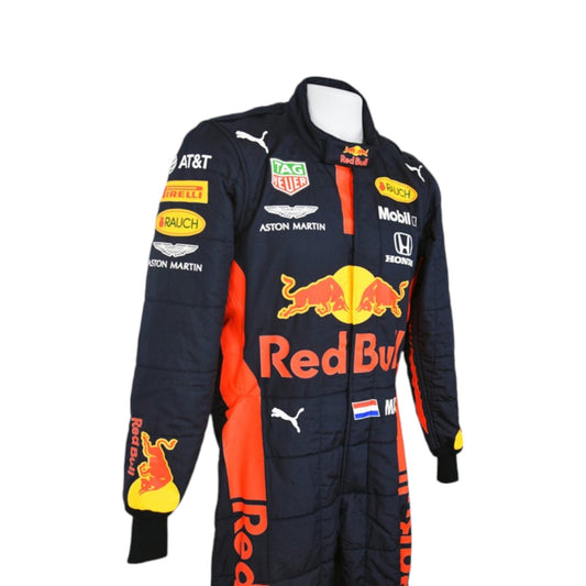 2020 Max Verstappen Red Bull F1 race suit replica authentic fan collectible with detailed Oracle Red Bull Racing design