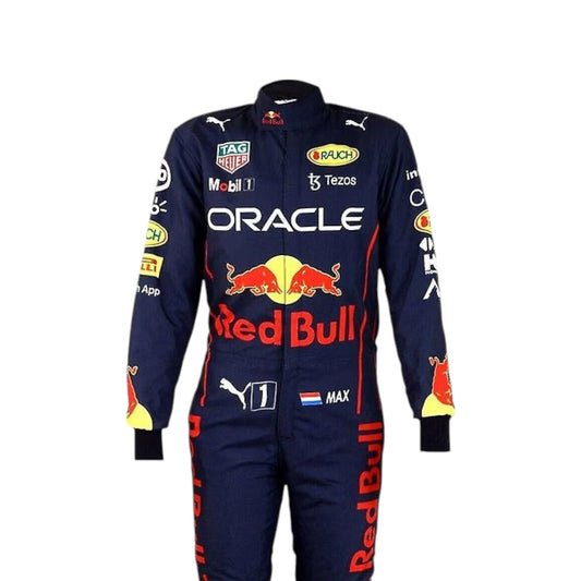 2022 Max Verstappen Red Bull F1 race suit replica authentic collectible from title winning season with detailed team design