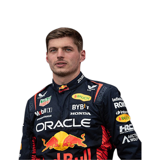 2023 Max Verstappen Red Bull F1 race suit replica authentic fan collectible with detailed design from title winning season