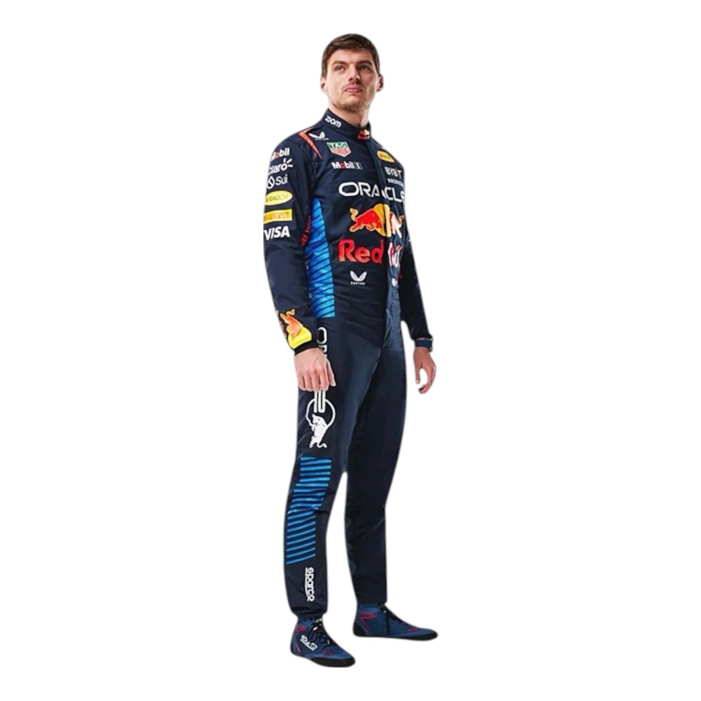2024 Max Verstappen Red Bull F1 race suit replica authentic collectible with detailed design from his championship season