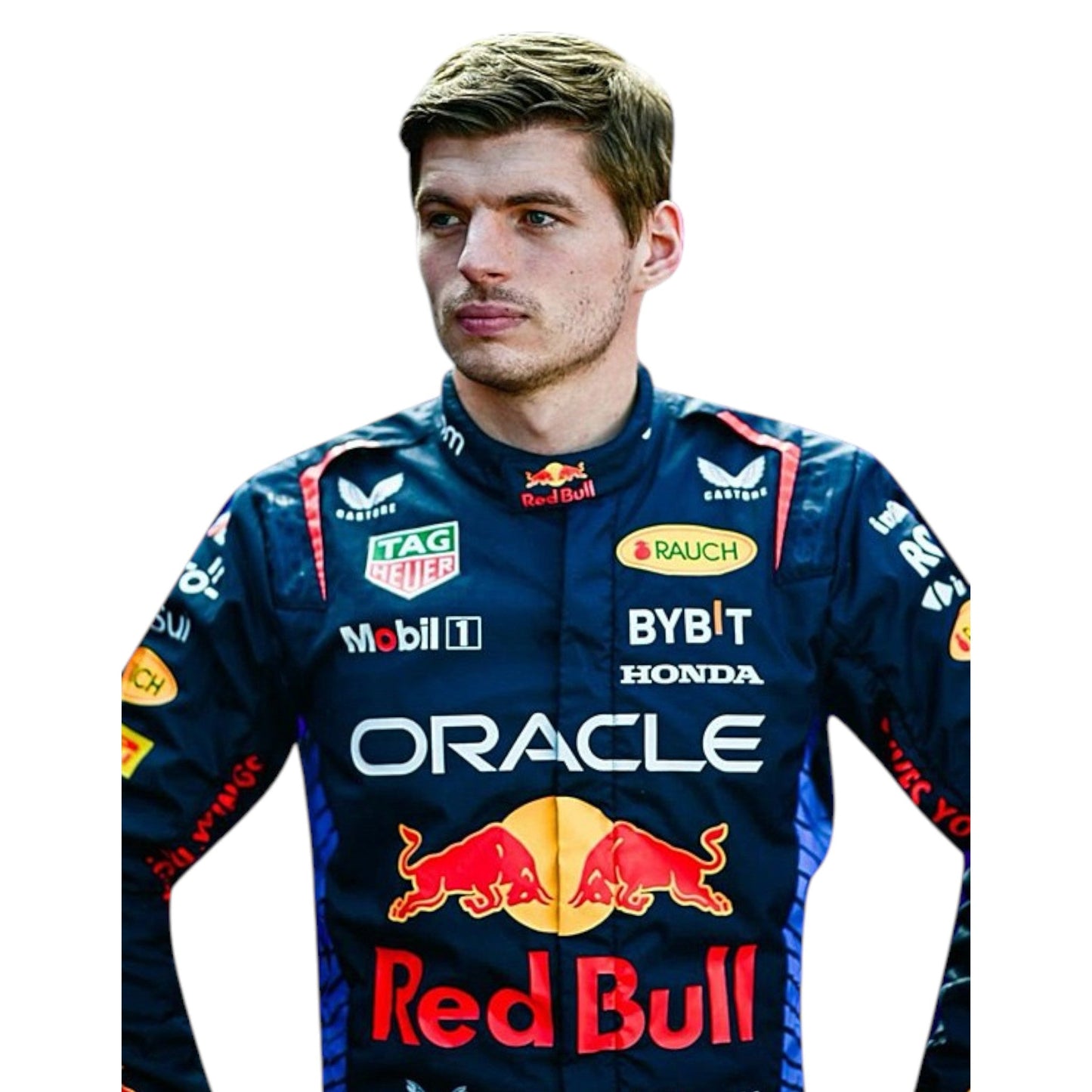 2024 Max Verstappen Red Bull F1 race suit replica authentic collectible with detailed design from his championship season