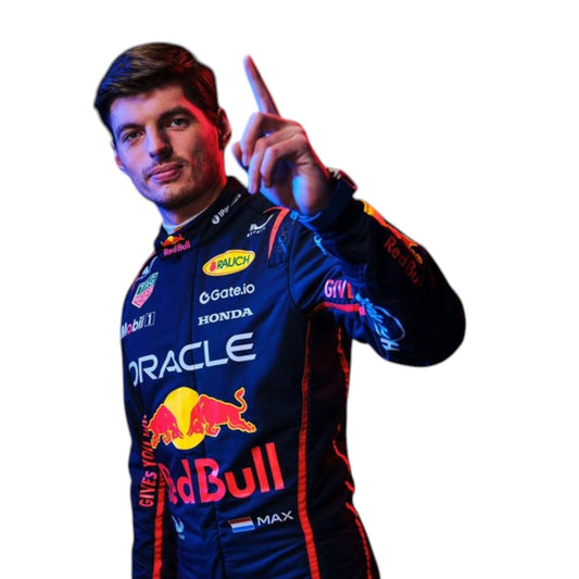 2025 Max Verstappen Red Bull F1 race suit replica authentic fan collectible with detailed Oracle Red Bull Racing design

