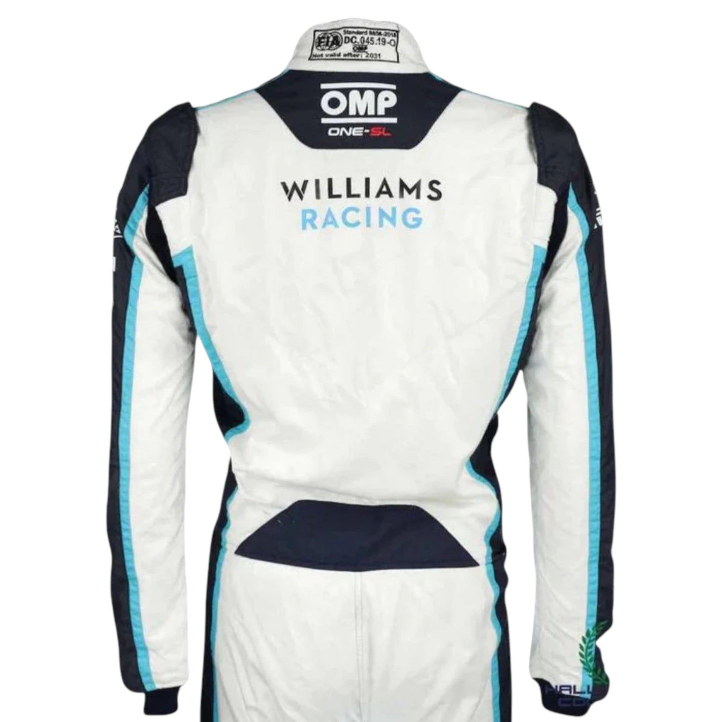 Nicholas Latifi 2021 Williams F1 race suit replica in blue and white with Sofina and Lavazza sponsor logos