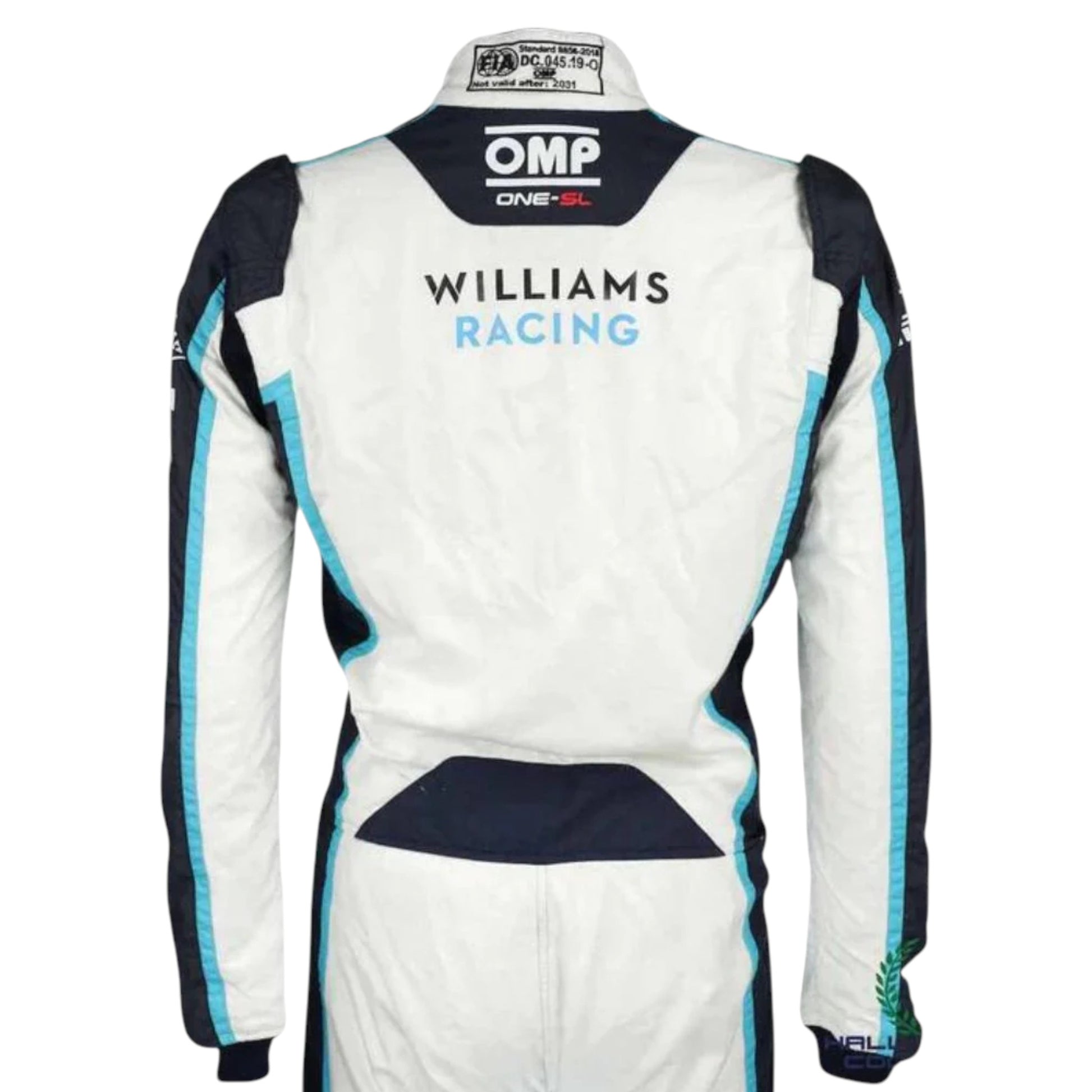 Nicholas Latifi 2021 Williams F1 race suit replica in blue and white with Sofina and Lavazza sponsor logos