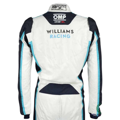 Nicholas Latifi 2021 Williams F1 race suit replica in blue and white with Sofina and Lavazza sponsor logos