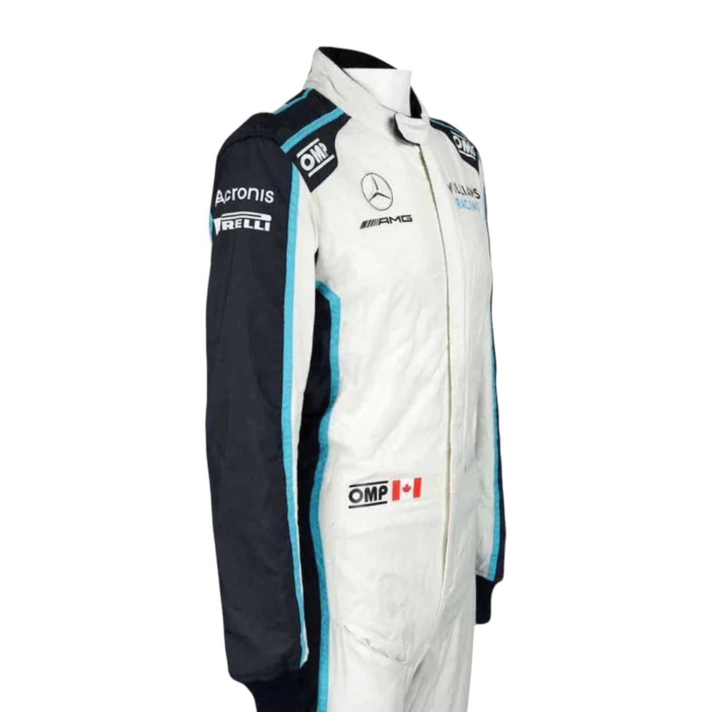Nicholas Latifi 2021 Williams F1 race suit replica in blue and white with Sofina and Lavazza sponsor logos