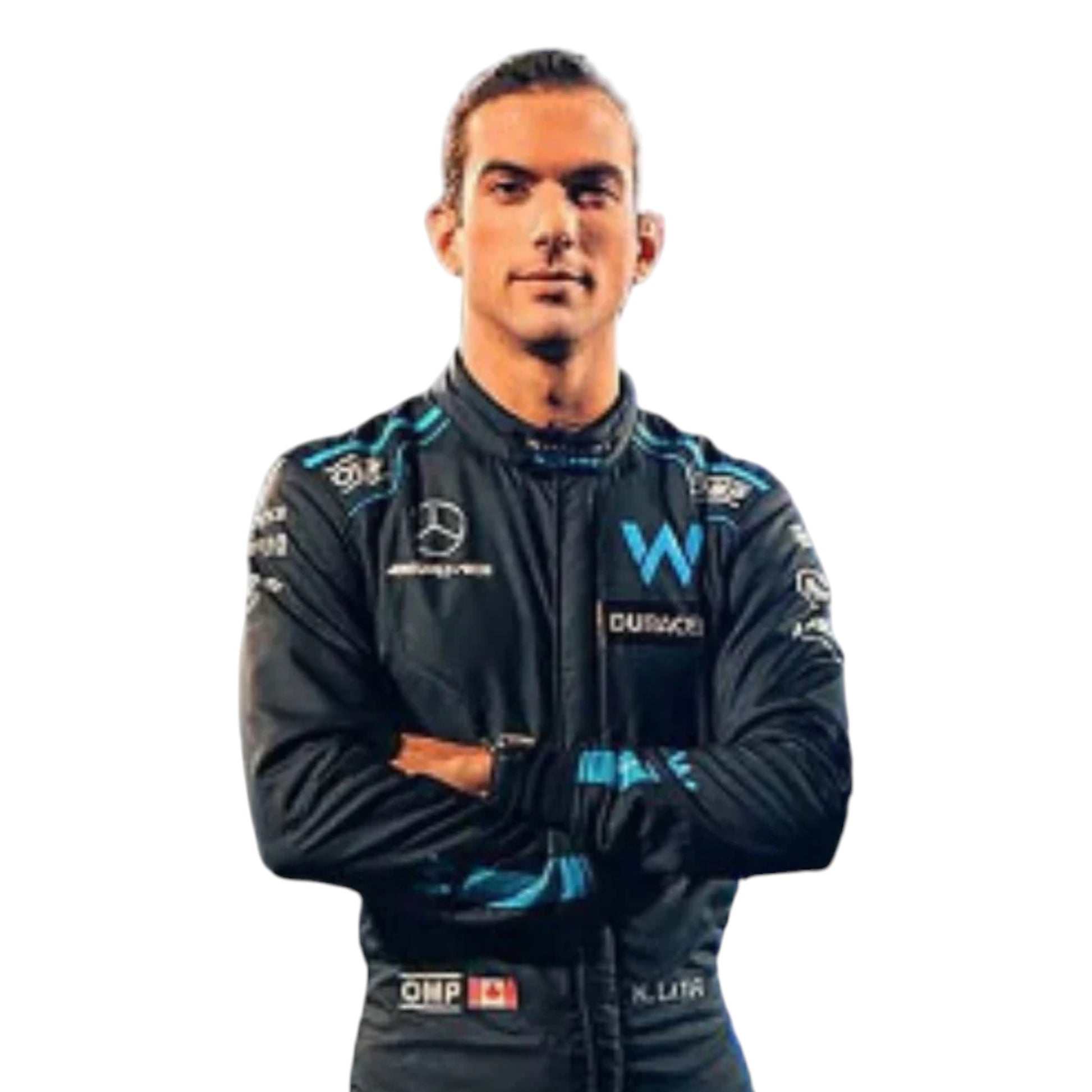 Nicholas Latifi 2022 Williams F1 race suit replica with blue gradient design and Lavazza sponsor logos