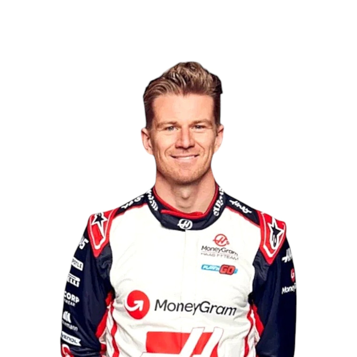 2024 Nico Hulkenberg Haas F1 race suit replica authentic fan edition with detailed team design