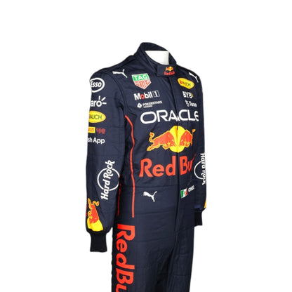 2022 Sergio Perez Red Bull F1 race suit replica authentic fan collectible with detailed Oracle Red Bull Racing design