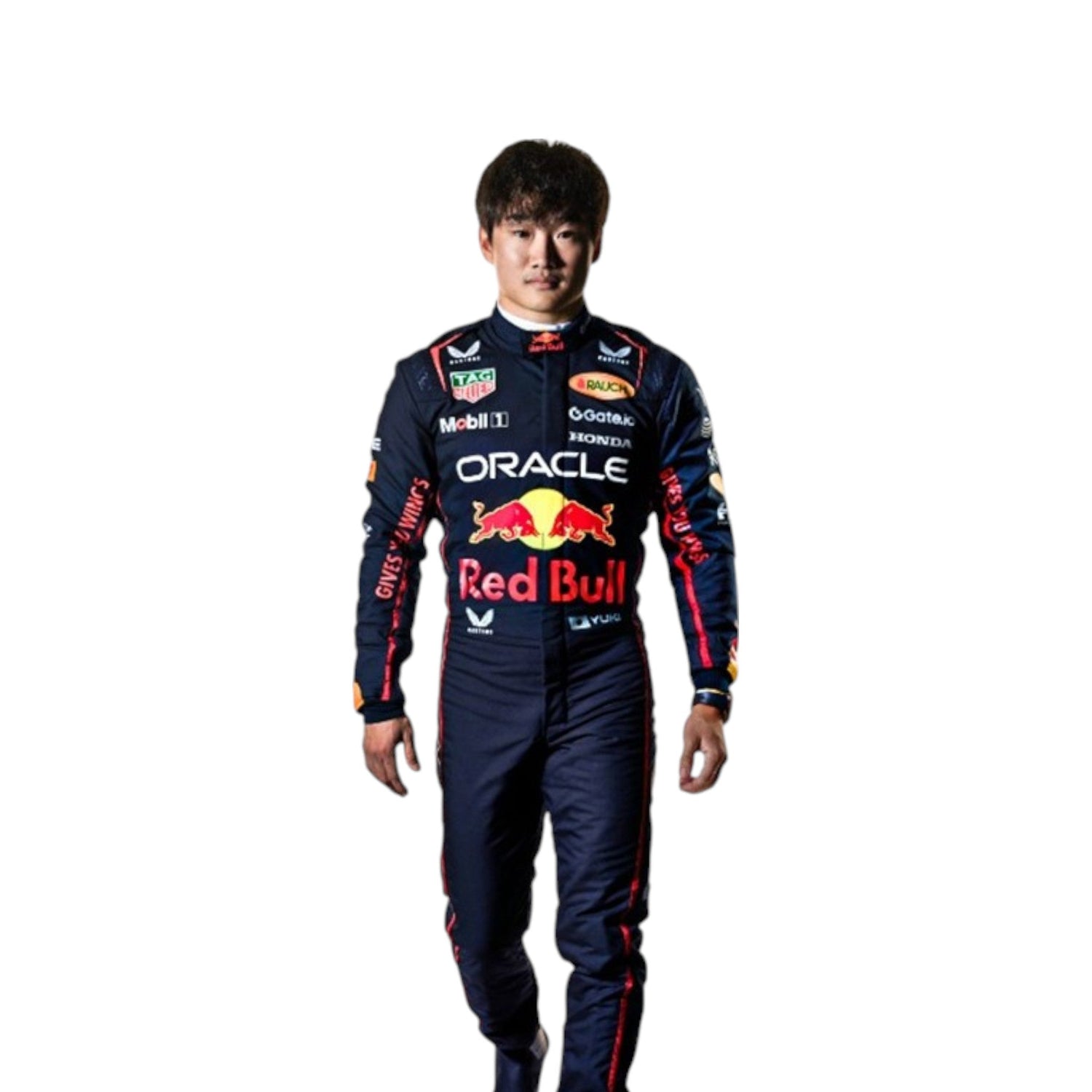 2025 Yuki Tsunoda Red Bull F1 race suit replica authentic fan collectible with detailed Oracle Red Bull Racing design