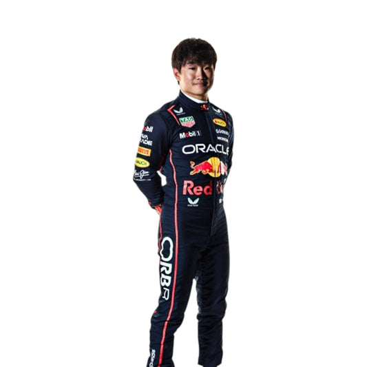 2025 Yuki Tsunoda Red Bull F1 race suit replica authentic fan collectible with detailed Oracle Red Bull Racing design